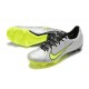 Nike Mercurial Vapor XV FG Low-top Grey Black Yellow Men Soccer Cleats 