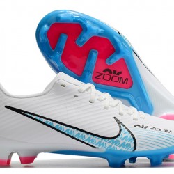 Nike Mercurial Vapor XV FG Low-top White Light Blue Men Soccer Cleats