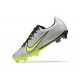 Nike Mercurial Vapor XV FG Silver Green Black For Men Low-top Soccer Cleats