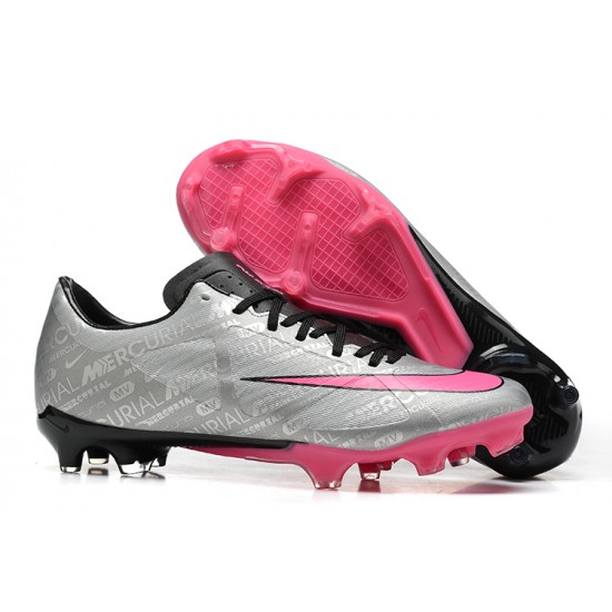 Nike Mercurial Vapor XV FG Silver Pink Black For Men Low-top Soccer Cleats