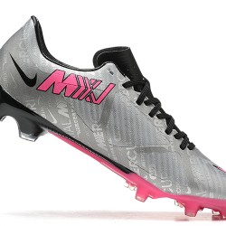 Nike Mercurial Vapor XV FG Silver Pink Black For Men Low-top Soccer Cleats 