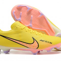 Nike Mercurial Vapor XV FG Yellow Pink Black For Men Low-top Soccer Cleats 