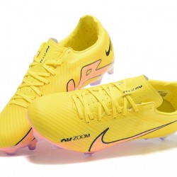 Nike Mercurial Vapor XV FG Yellow Pink Black For Men Low-top Soccer Cleats 