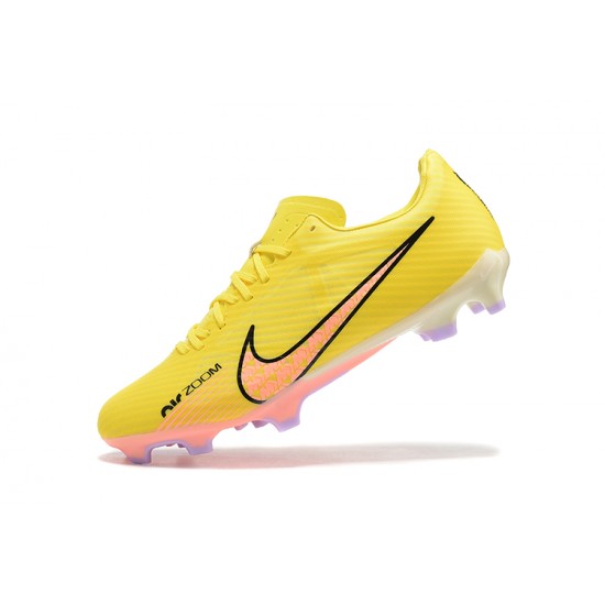 Nike Mercurial Vapor XV FG Yellow Pink Black For Men Low-top Soccer Cleats