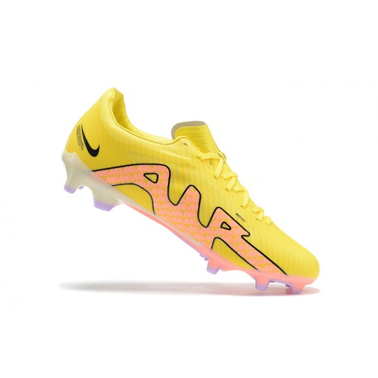 Nike Mercurial Vapor XV FG Yellow Pink Black For Men Low-top Soccer Cleats