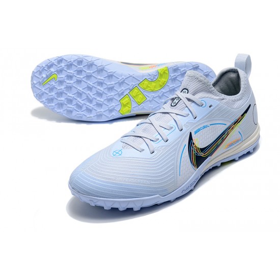 Nike Mercurial Zoom Vapor 14.5 Pro TF Low-top White Yellow Blue Men Soccer Cleats