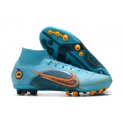 Nike Superfly 8 Academy AG High-top Blue Women And Men Soccer Cleats 