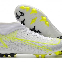 Nike Superfly 8 Academy AG High-top White Yellow Women And Men Soccer Cleats 