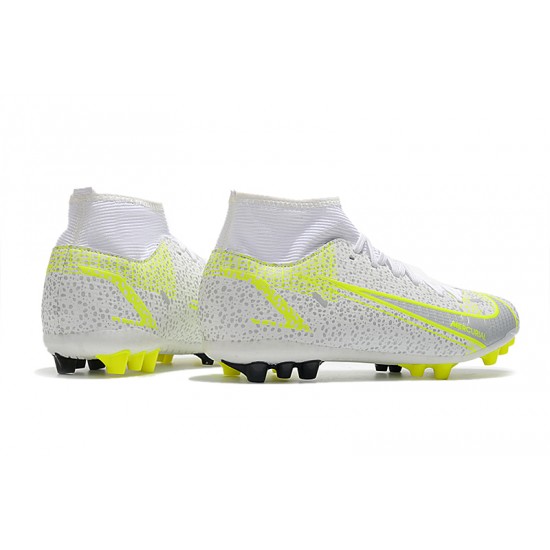 Nike Superfly 8 Academy AG High-top White Yellow Women And Men Soccer Cleats 