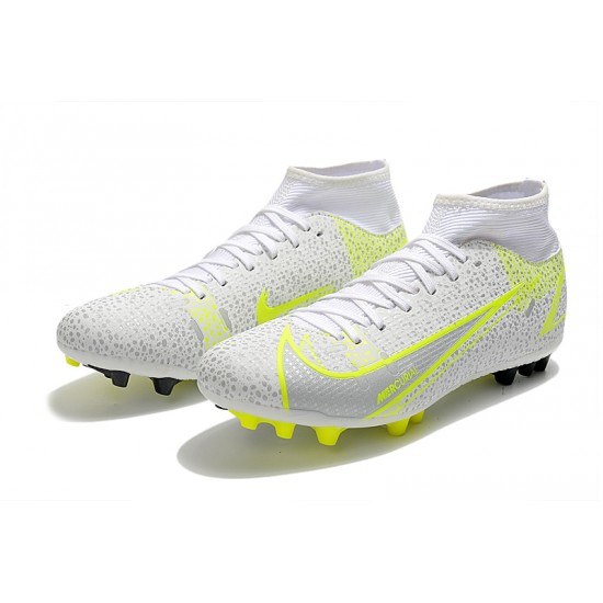 Nike Superfly 8 Academy AG High-top White Yellow Women And Men Soccer Cleats 