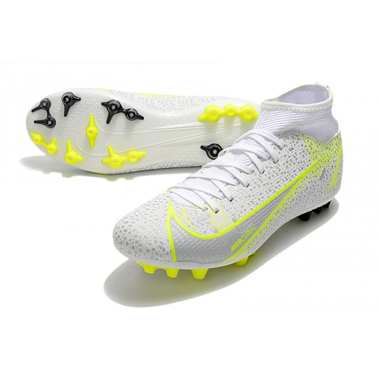 Nike Superfly 8 Academy AG High-top White Yellow Women And Men Soccer Cleats