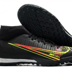 Nike Superfly 8 Academy TF High-top Black Yellow Men Soccer Cleats 