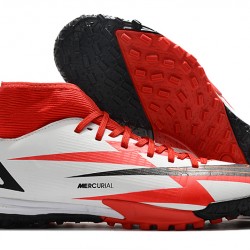 Nike Superfly 8 Academy TF High-top Red White Black Men Soccer Cleats 