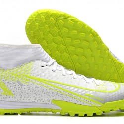 Nike Superfly 8 Academy TF High-top White Yellow Men Soccer Cleats 