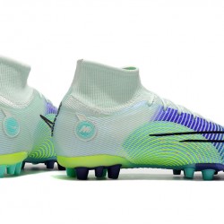 Nike Superfly 8 Elite AG High-top Light Green Turqoise Women And Men Soccer Cleats 