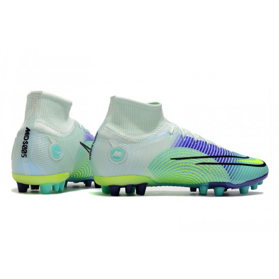 Nike Superfly 8 Elite AG High-top Light Green Turqoise Women And Men Soccer Cleats