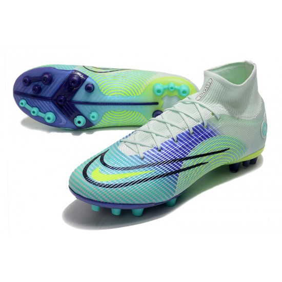 Nike Superfly 8 Elite AG High-top Light Green Turqoise Women And Men Soccer Cleats