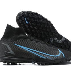 Nike Superfly 8 Elite TF High-top Black Blue Men Soccer Cleats 