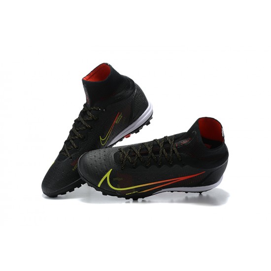 Nike Superfly 8 Elite TF High-top Black Yellow Men Soccer Cleats 