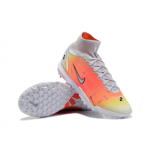 Nike Superfly 8 Elite TF High-top White Orange Men Soccer Cleats 