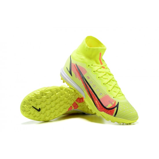 Nike Superfly 8 Elite TF High-top Yellow Orange Men Soccer Cleats 