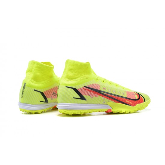 Nike Superfly 8 Elite TF High-top Yellow Orange Men Soccer Cleats 