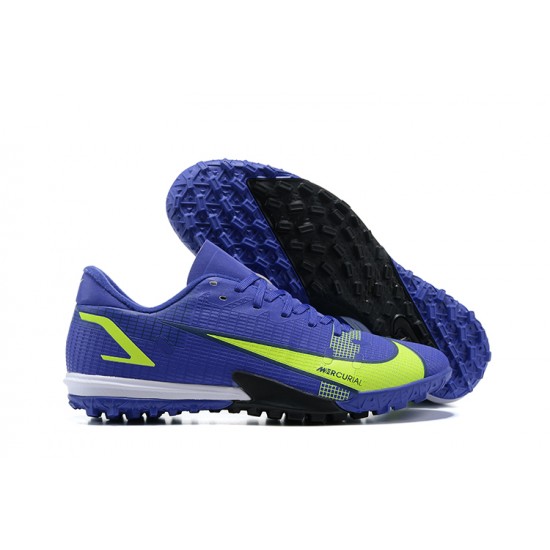 Nike Vapor XIV Academy TF Low-top Gark Blue Yellow Men Soccer Cleats