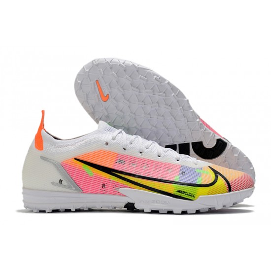 Nike Vapor XIV Elite TF Low-top Yellow Pink White Men Soccer Cleats