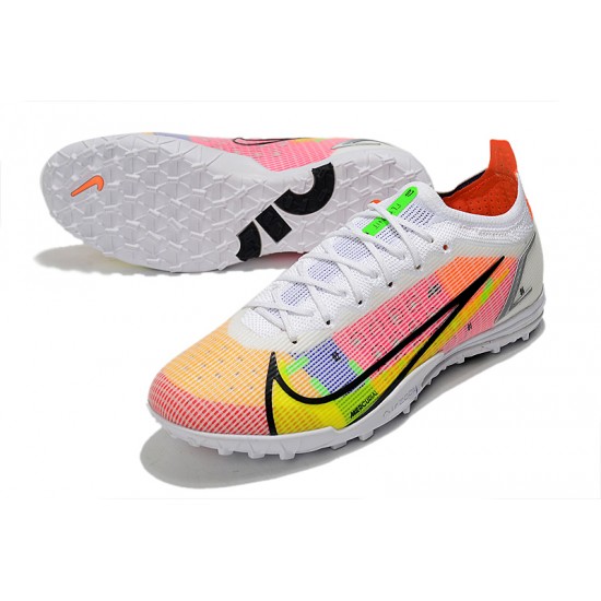 Nike Vapor XIV Elite TF Low-top Yellow Pink White Men Soccer Cleats