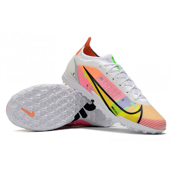 Nike Vapor XIV Elite TF Low-top Yellow Pink White Men Soccer Cleats