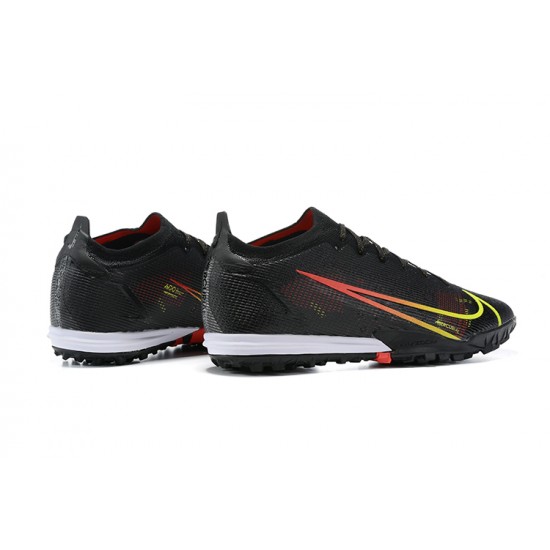 Nike Vapor XIV Elite TF Mid-top Black Red Yellow Men Soccer Cleats 