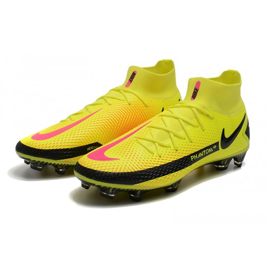 Nike Phantom GT Elite Dynamic Fit FG Black Yellow Peach Soccer Cleats