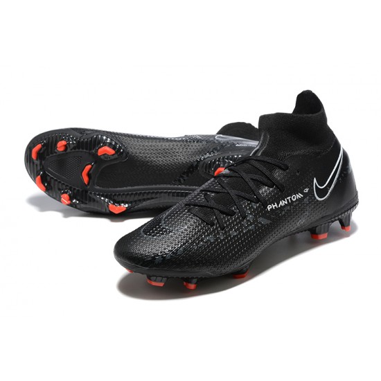 Nike Phantom GT Elite Dynamic Fit FG High-top Black Red Men Soccer Cleats 