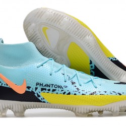 Nike Phantom GT Elite Dynamic Fit FG High-top Blue Yellow Black Men Soccer Cleats 