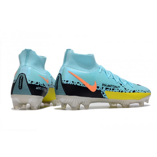 Nike Phantom GT Elite Dynamic Fit FG High-top Blue Yellow Black Men Soccer Cleats