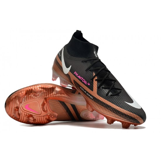 Nike Phantom GT Elite Dynamic Fit FG High-top Brown Black Men Soccer Cleats