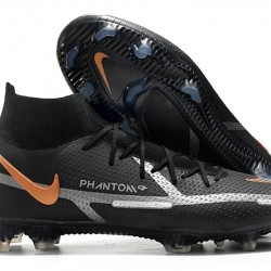 Nike Phantom GT Elite Dynamic Fit FG High-top Gold Black Sliver Men Soccer Cleats 