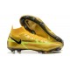 Nike Phantom GT Elite Dynamic Fit FG High-top Gold Green Black Men Soccer Cleats 