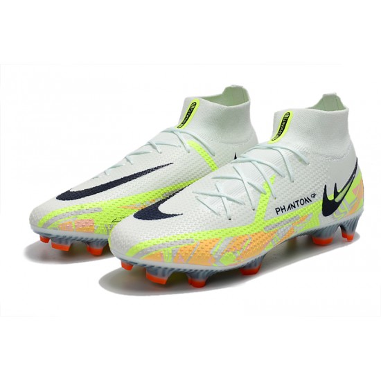 Nike Phantom GT Elite Dynamic Fit FG High-top White Green Black Men Soccer Cleats