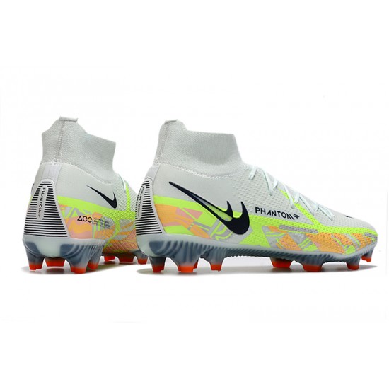 Nike Phantom GT Elite Dynamic Fit FG High-top White Green Black Men Soccer Cleats 