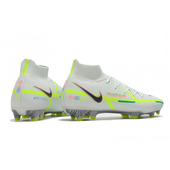 Nike Phantom GT Elite Dynamic Fit FG High-top White Green Men Soccer Cleats 