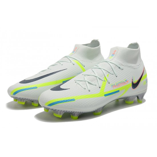 Nike Phantom GT Elite Dynamic Fit FG High-top White Green Men Soccer Cleats 