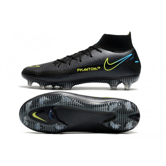 Nike Phantom GT Elite FG High Mens Black Green Blue Soccer Cleats