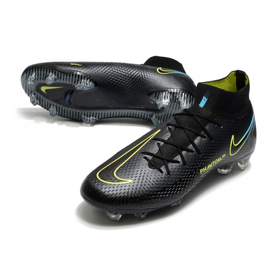 Nike Phantom GT Elite FG High Mens Black Green Blue Soccer Cleats