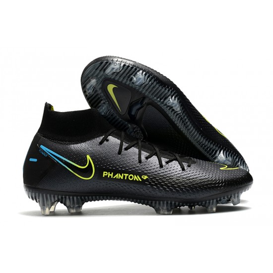 Nike Phantom GT Elite FG High Mens Black Green Blue Soccer Cleats