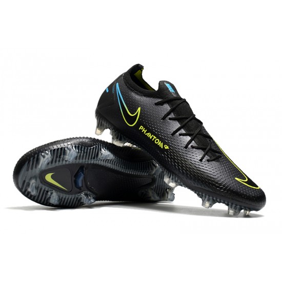 Nike Phantom GT Elite FG Low Mens Black Green Blue Soccer Cleats