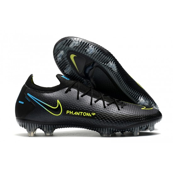 Nike Phantom GT Elite FG Low Mens Black Green Blue Soccer Cleats