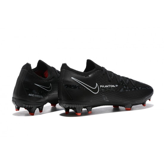 Nike Phantom GT Elite FG Low-top Black Red Men Soccer Cleats 