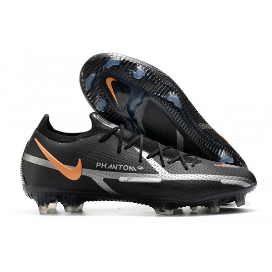 Nike Phantom GT Elite FG Low-top Gold Black Sliver Men Soccer Cleats