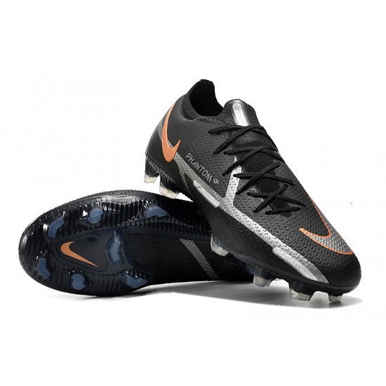 Nike Phantom GT Elite FG Low-top Gold Black Sliver Men Soccer Cleats 